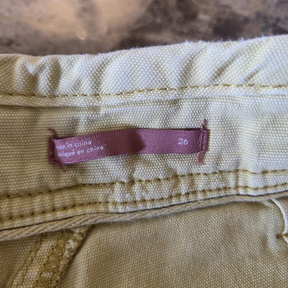 Pilcro sz 26 The Wanderer shorts yellow button‎ fly cargo cuffed summer casual - Picture 10 of 15